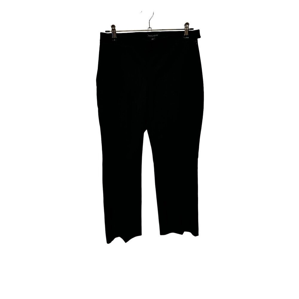 Eileen Fisher Organic Cotton Twill Black Cropped Pants Women Size 6 MSRP $188